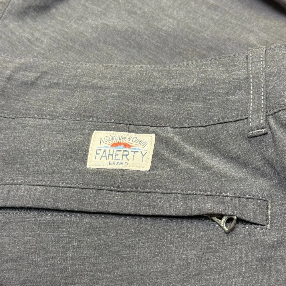 Faherty All Day Shorts Mens 38‎ Charcoal Grey Hybrid Stretch MSC0012 XL Beach